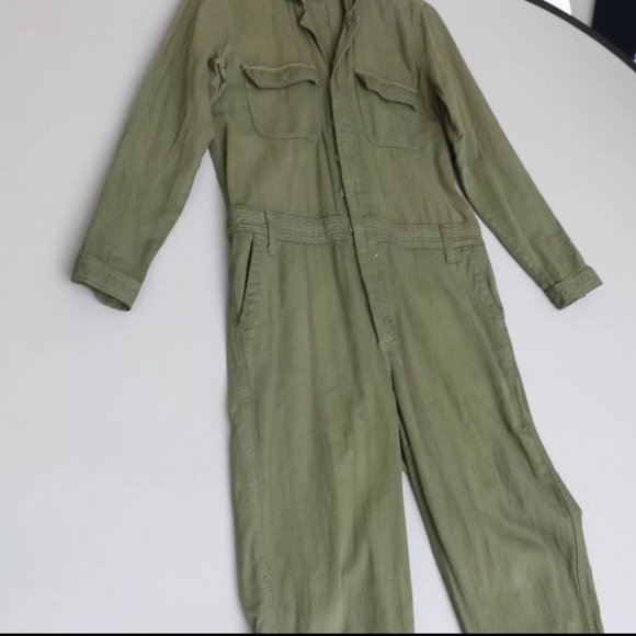 Lucky Brand Olive Green Boiler Parachute Cargo Jumpsuit - Women's Medium - Picture 3 of 5